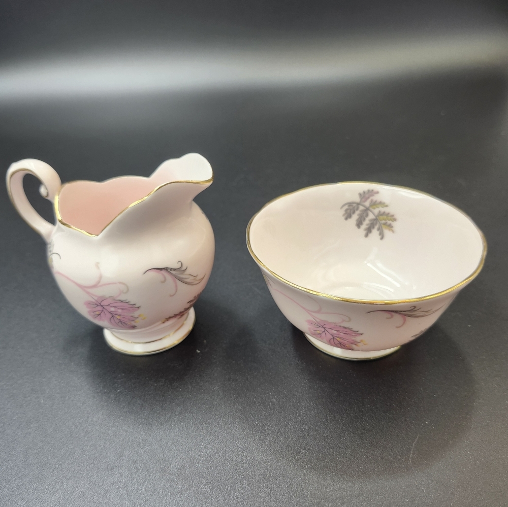 Vintage Tuscan Fine Bone China 1950s Creamer and Sugar bowl